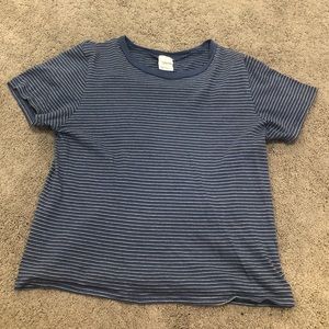Blue Black White Striped Tee Shirt